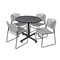 Kobe Kobe Round Table & Chair Set, Wood, Metal, Polypropylene Top, Grey TKB42RNDGY44GY - alternate 1